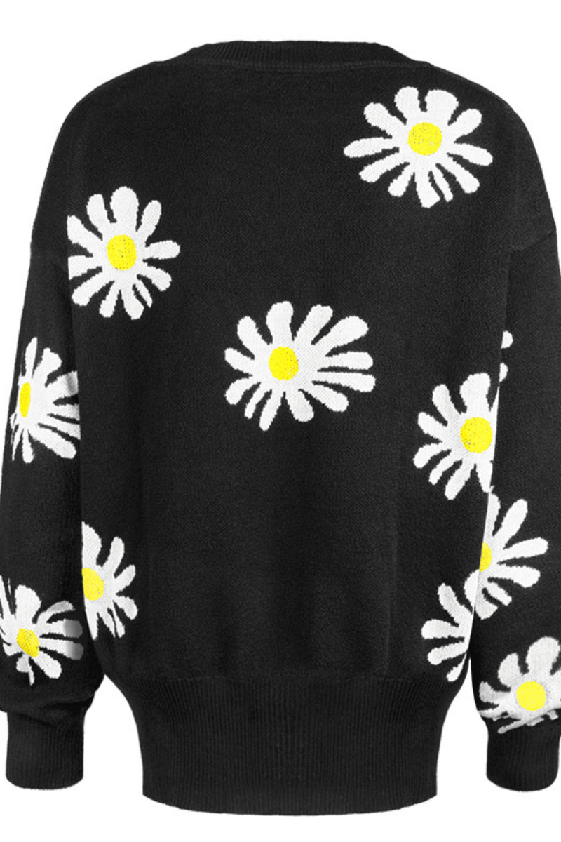 Lovely Daisy Embroidery Cardigan  Fashionpara