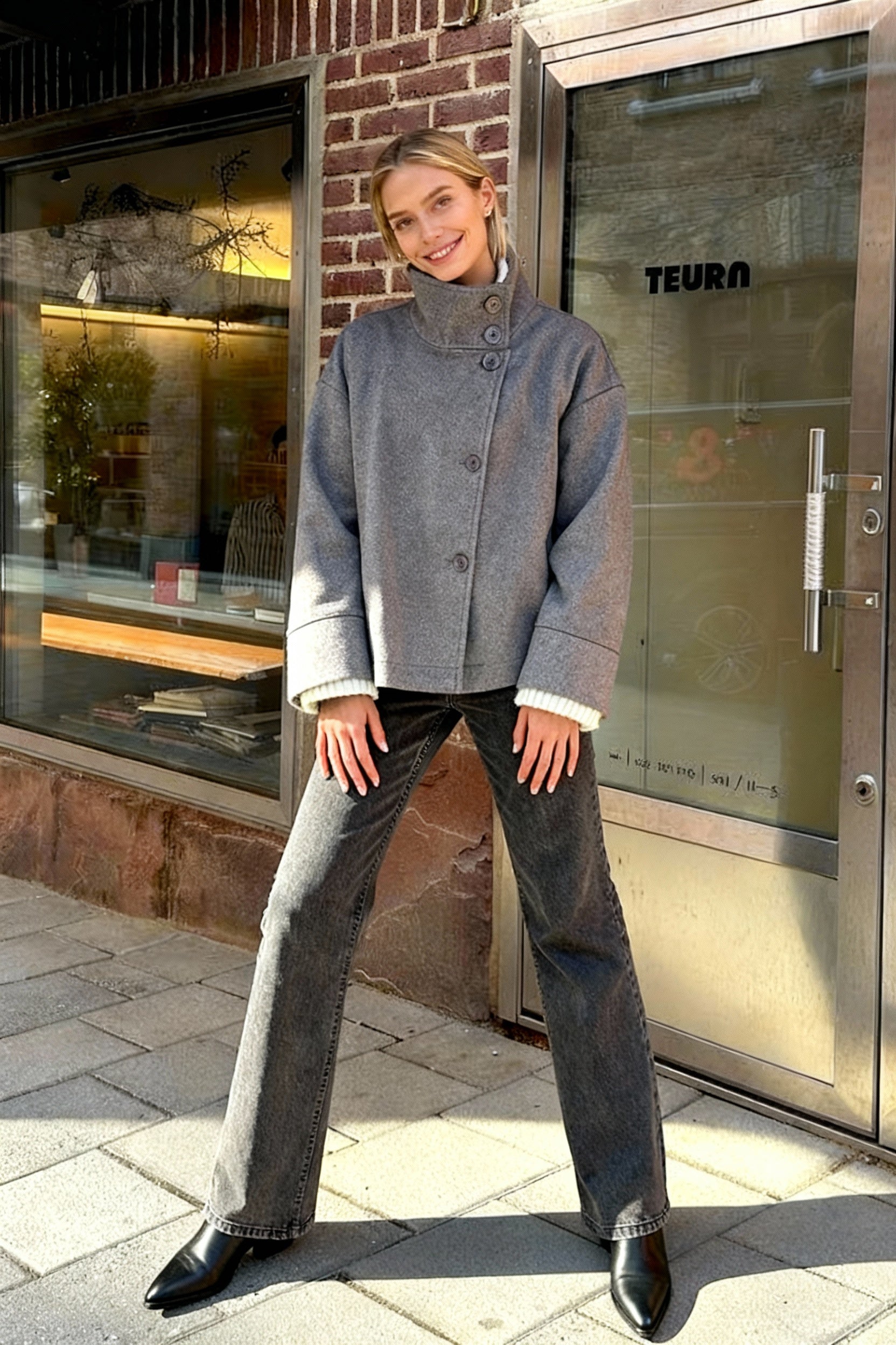 Short Woolen Casual Lapel Overcoat - Fashionpara