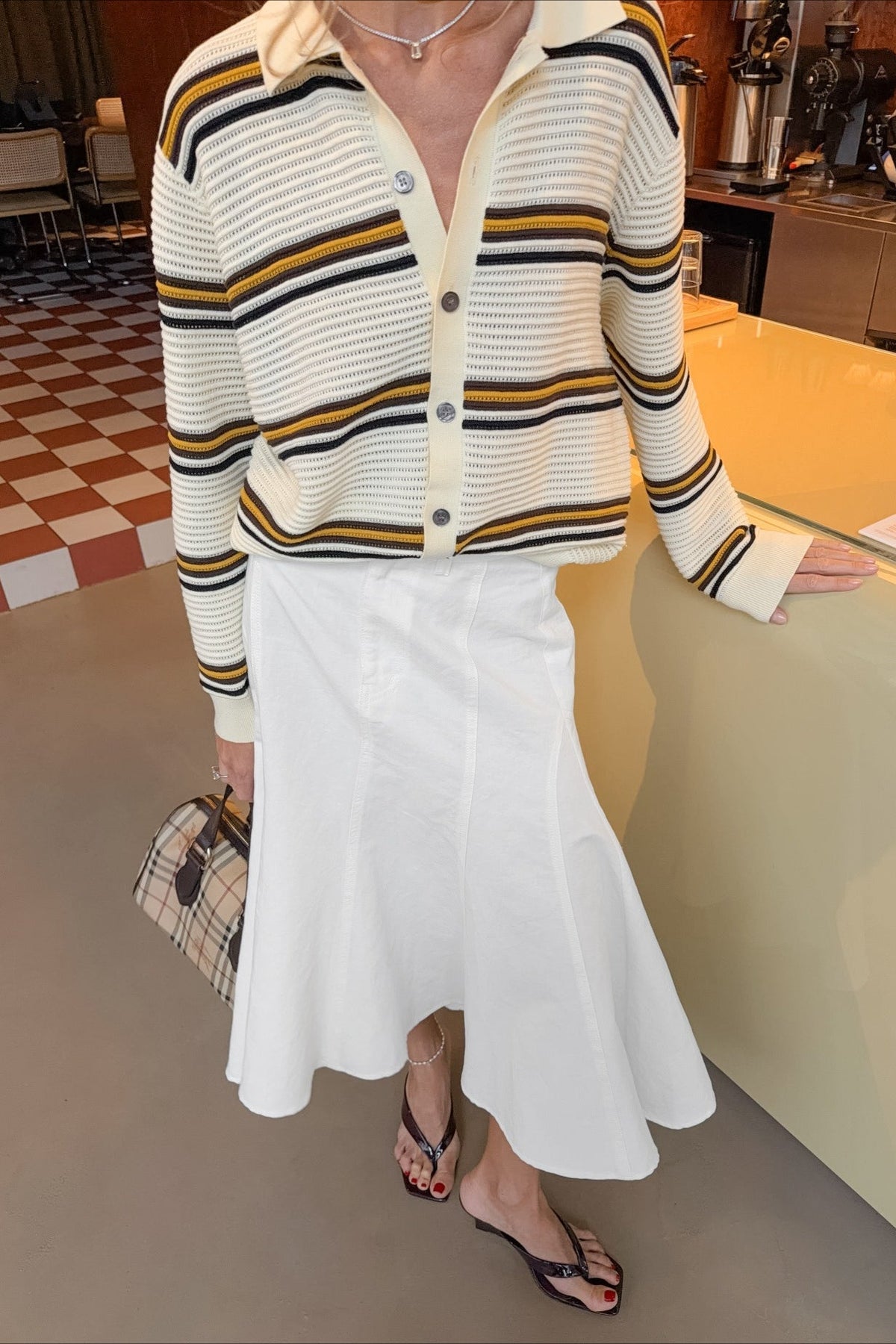 Panelled Fishtail Midi Skirt