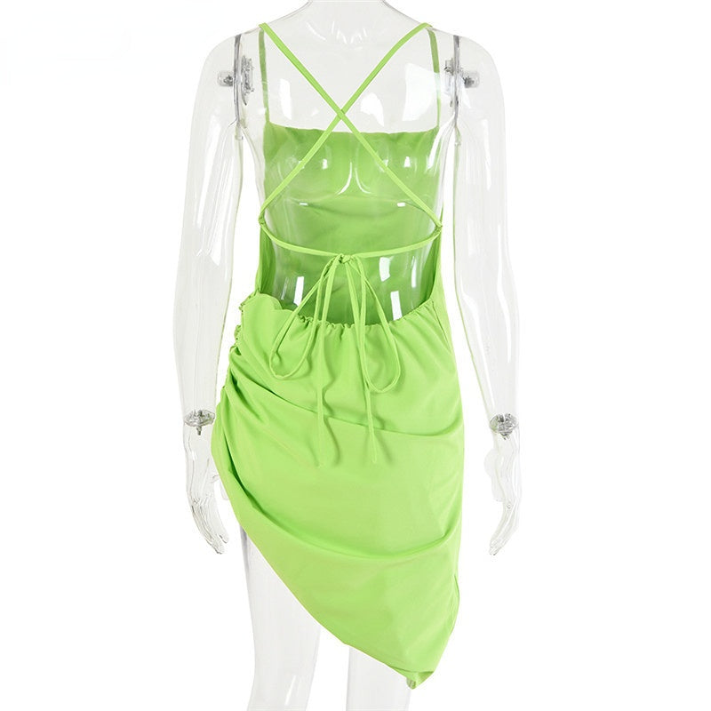 Spaghetti Strap Solid Bandage Dresses 11