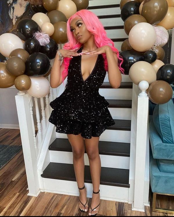 Sexy Black Sparking Short Cocktail Dresses Back Open Tiered Sequin Graduation Gown Parties Night - Fashionpara