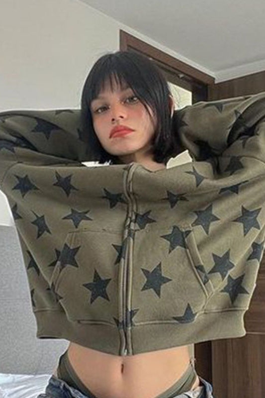 Casual Long Sleeve Zip Hoodie