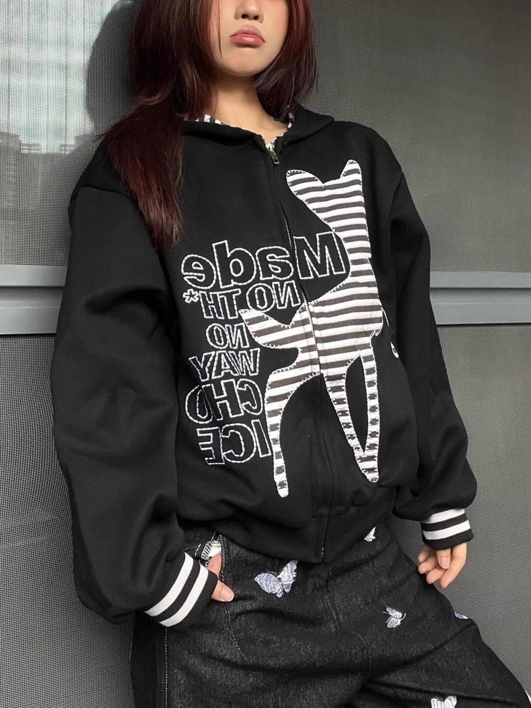 Vintage Deer Patchwork Hoodie