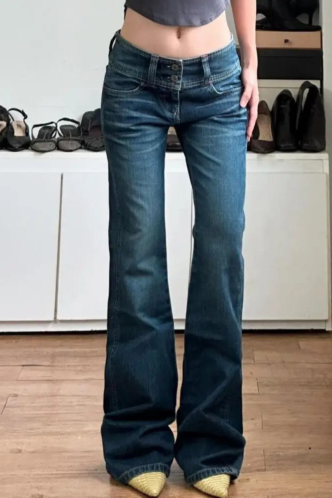 Vintage Low Rise Baggy Denim Jeans