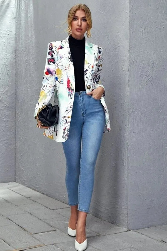 Graffiti Print Vintage Blazer 4