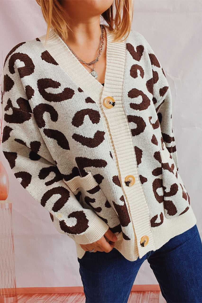 Stylish Leopard Print Long Sleeve Cardigan for Effortless Chic