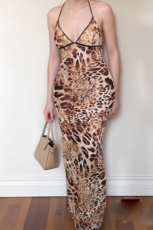 Vintage Floral Print Cami Maxi Dress