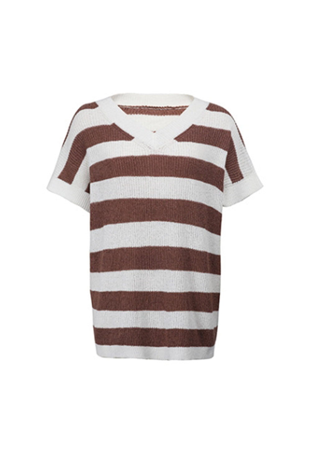 RadyRin V-Neck Striped Sweater for Effortless Style