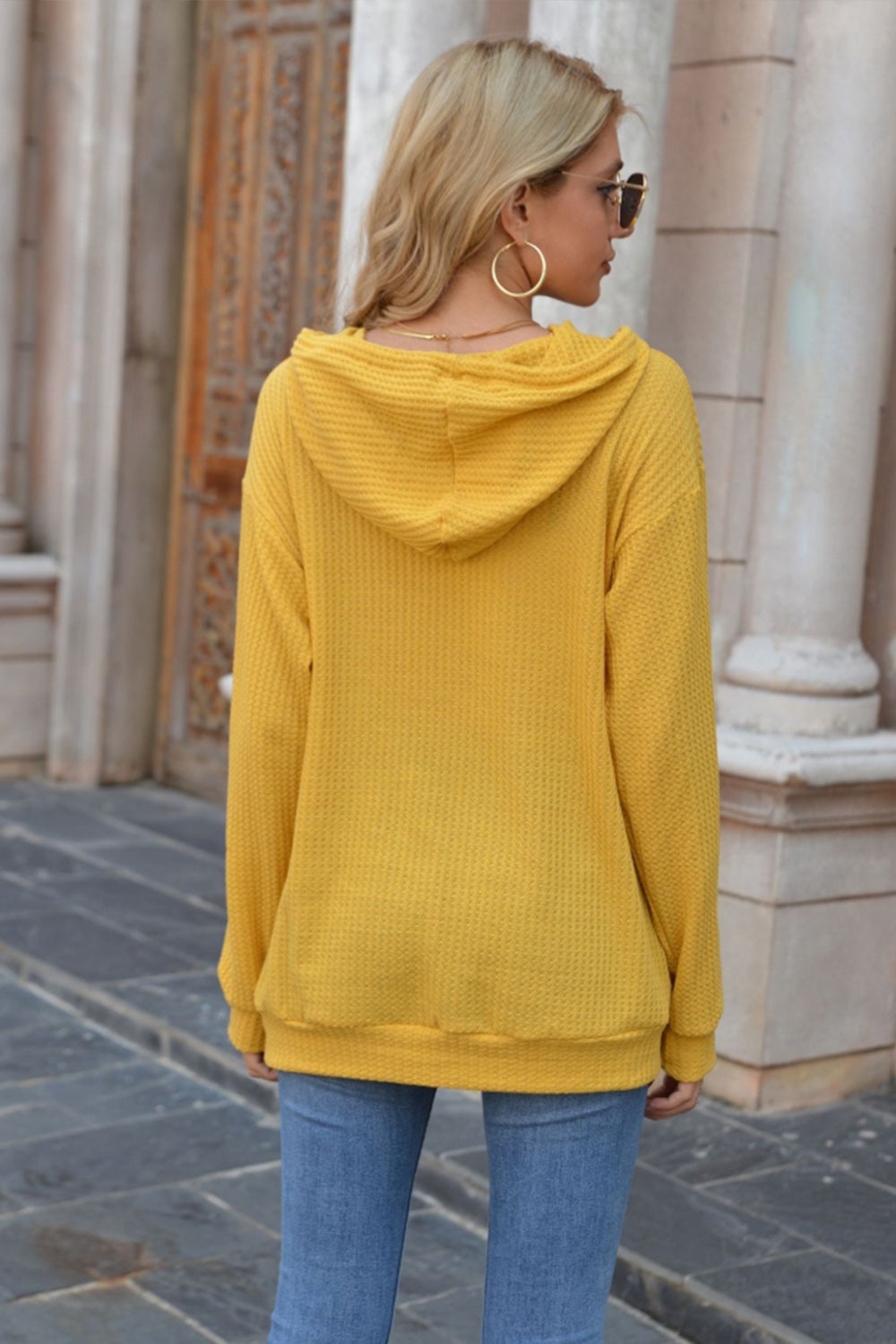 RadyRin Hooded Solid Color Sweater for Cozy Comfort