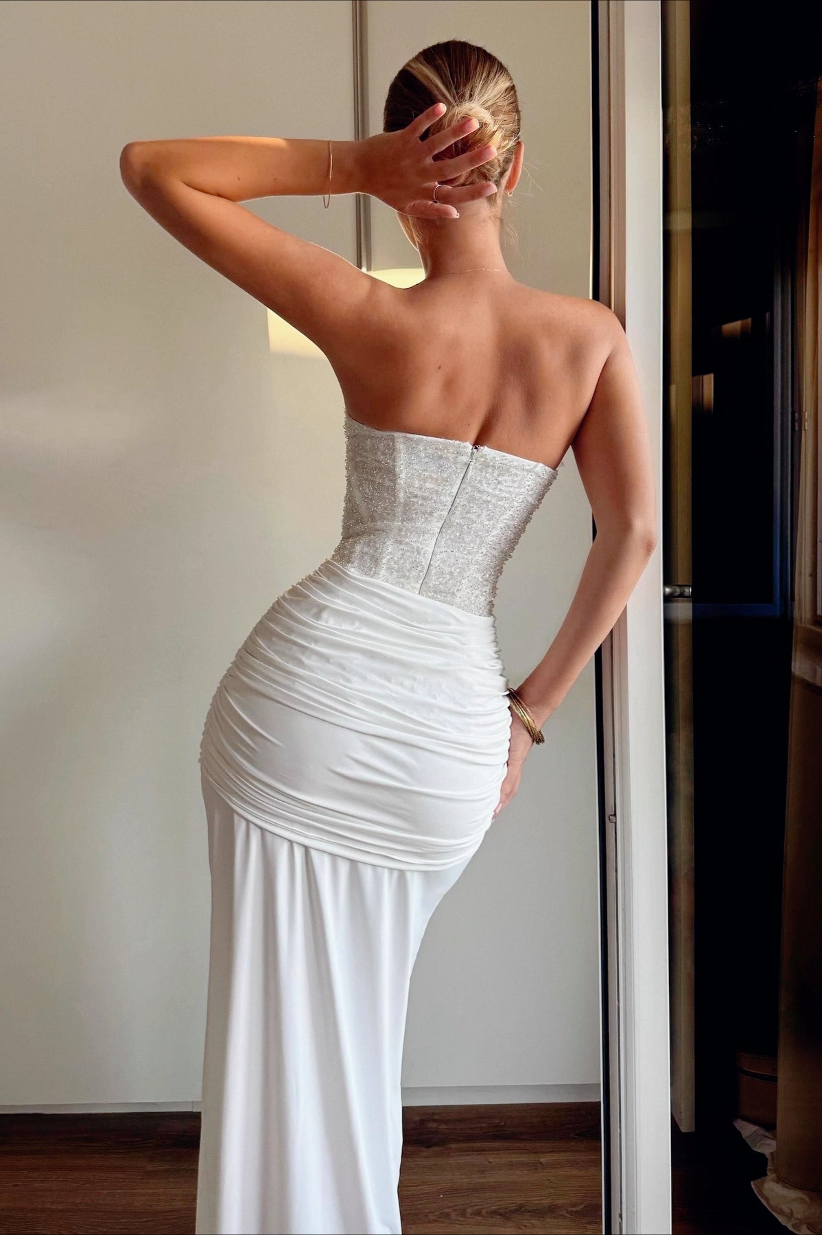 Flowing Strapless Sequin Birthday Dress