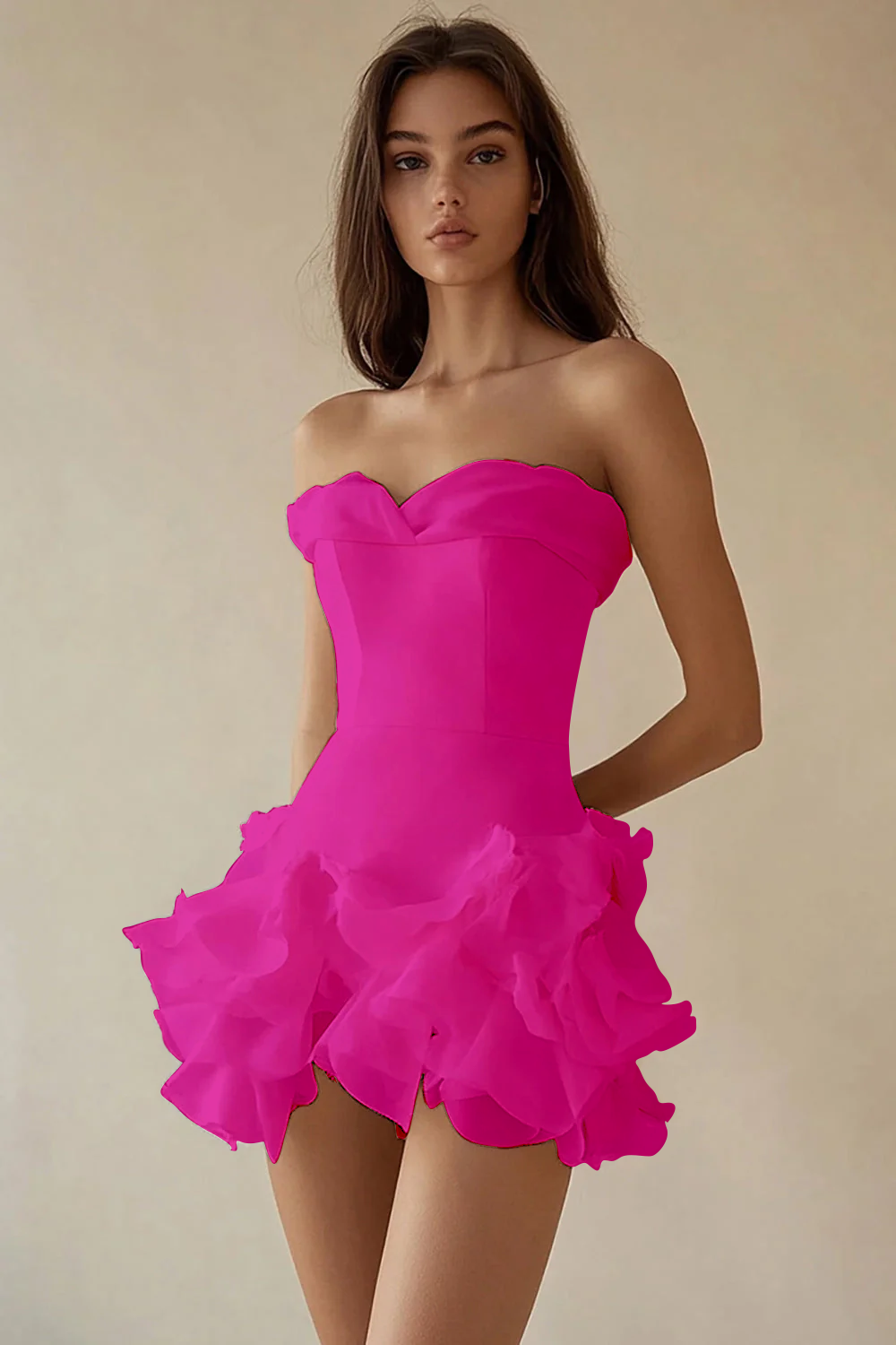 Sky Blue A Line Strapless Short Tiered Homecoming Dress with Ruffles