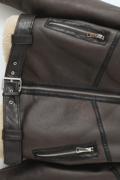 Elegant Vintage Sherpa-Lapel Short Coat for Stylish Comfort