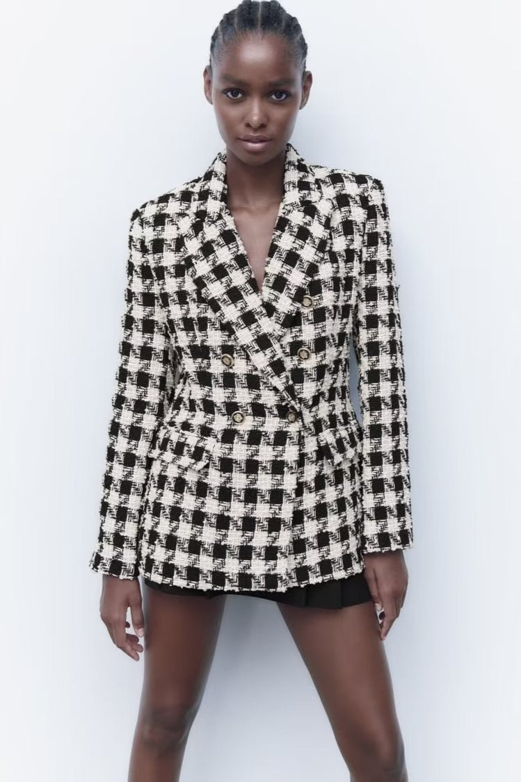Houndstooth Double Breasted Blazer 2