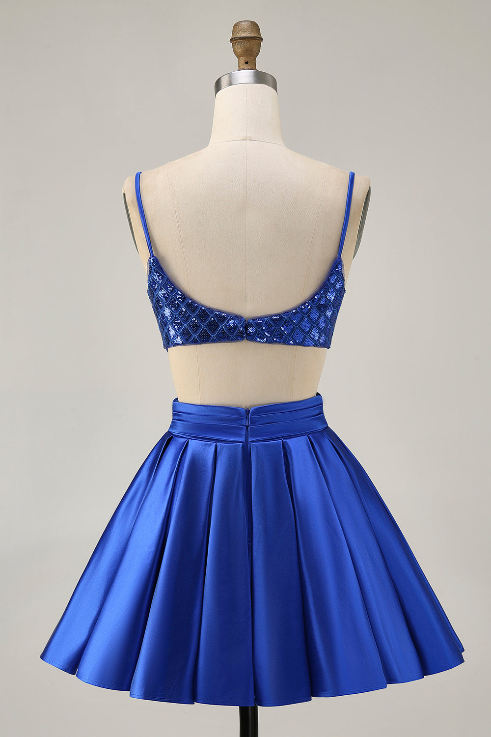 Sparkly Royal Blue A Line Short Homecoming Dress with Sequins
