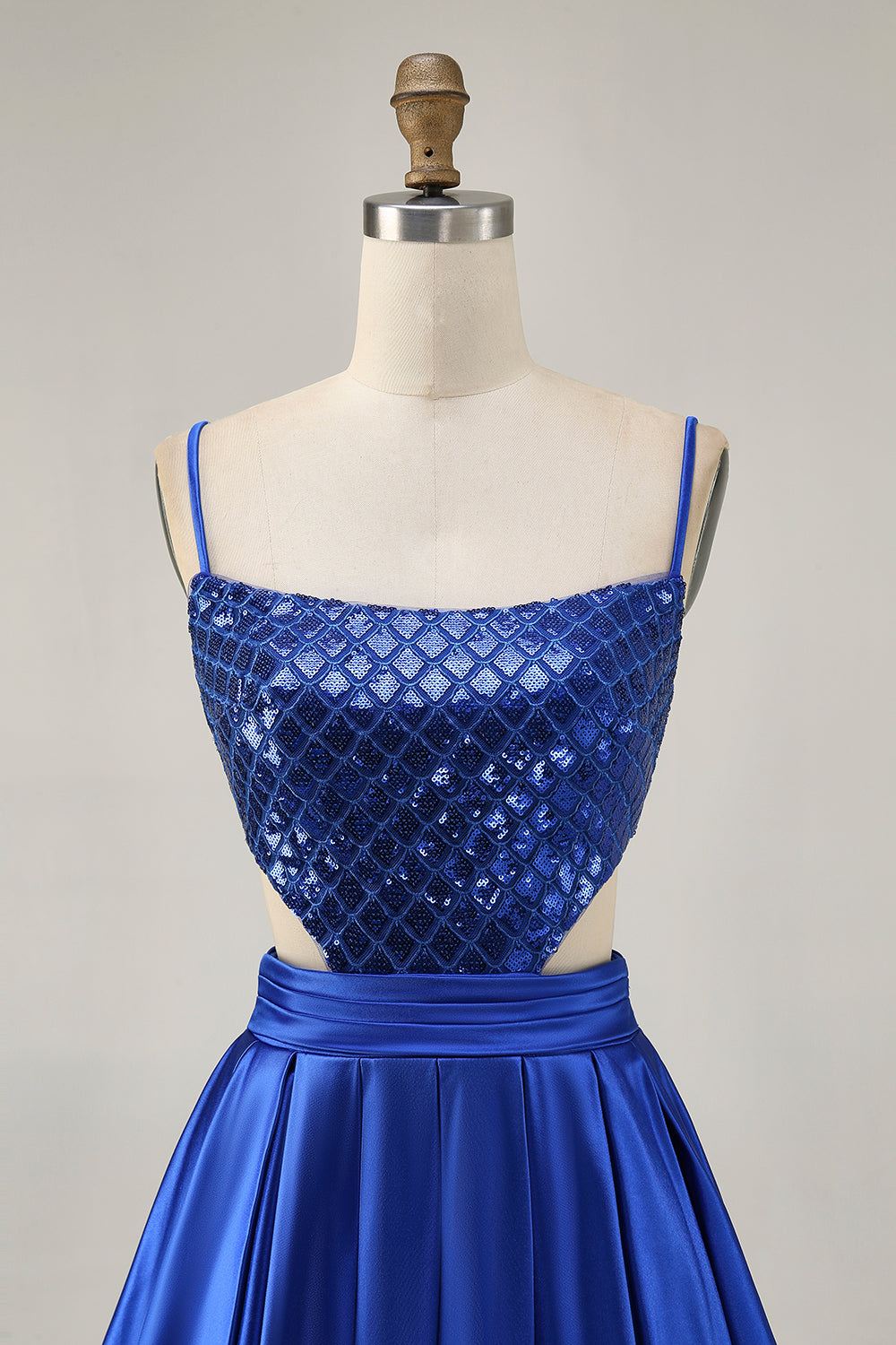 Sparkly Royal Blue A Line Short Homecoming Dress with Sequins