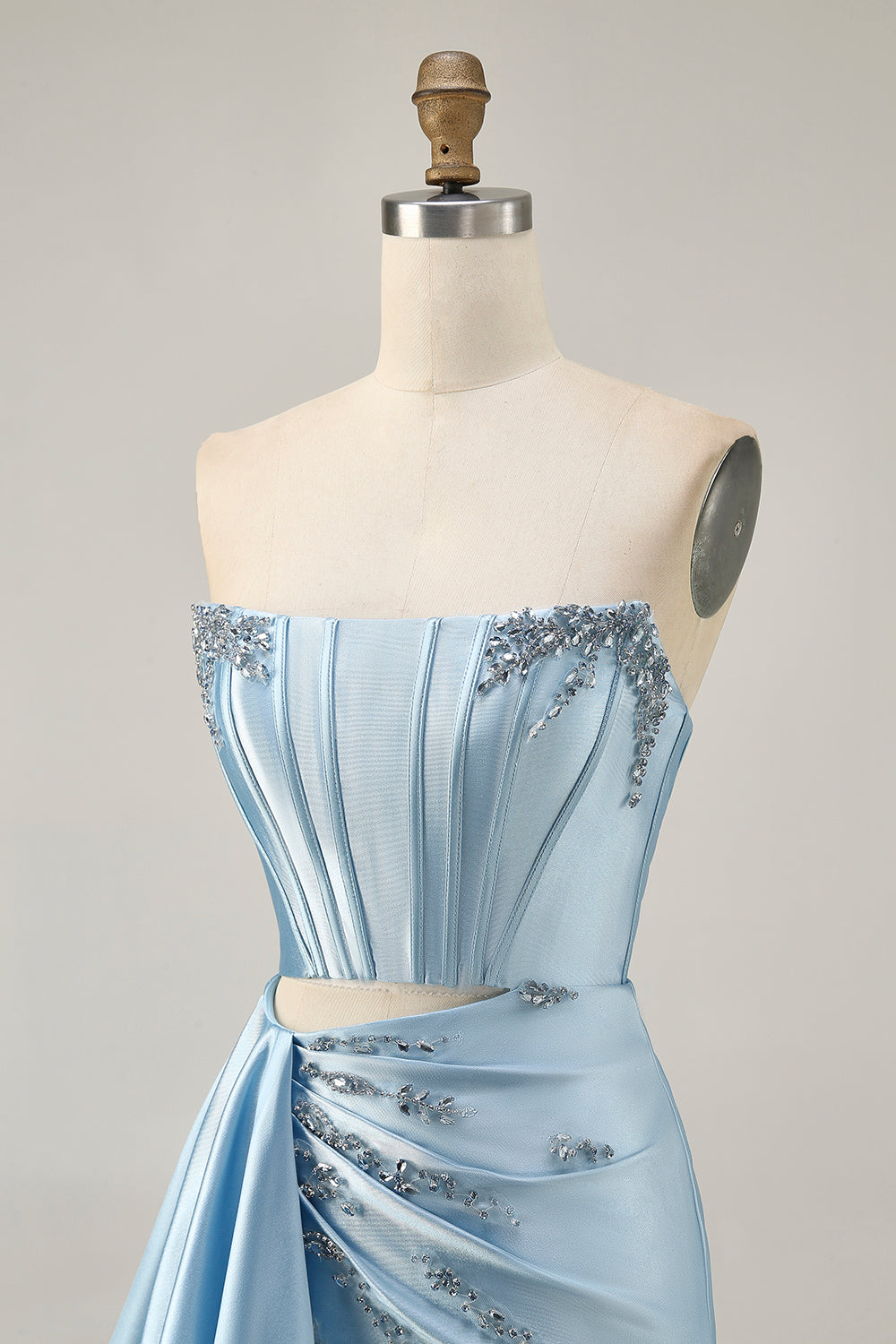 Sparkly Blue Corset Tight Short Homecoming Dress with Ruffles