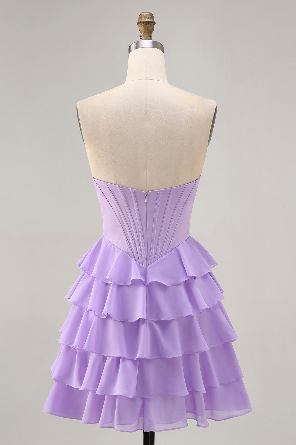 Sparkly Purple Sweetheart Corset Short Homecoming Dress with Ruffles