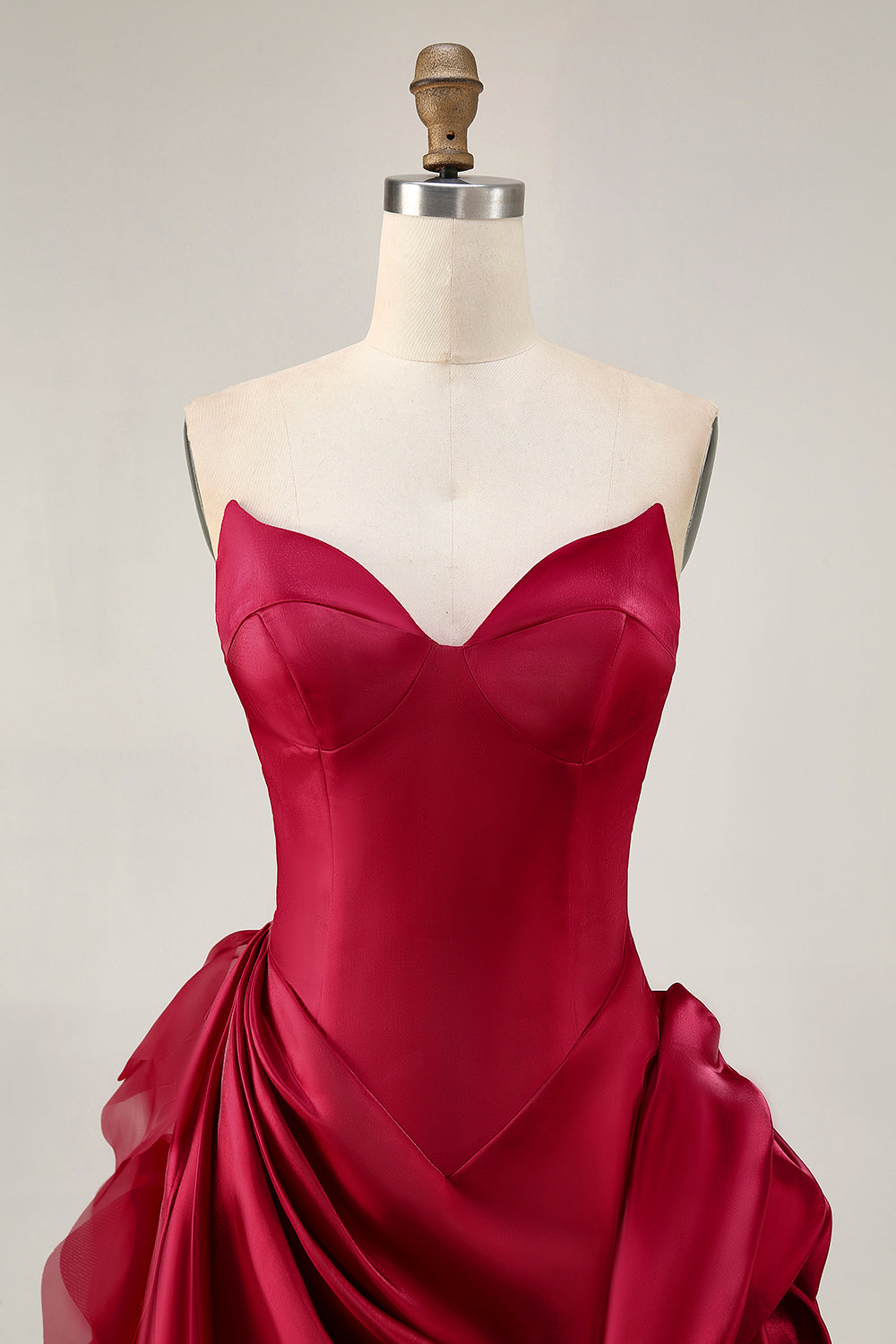 Burgundy Satin Tight Short Homecoming Dress with 3D Flower