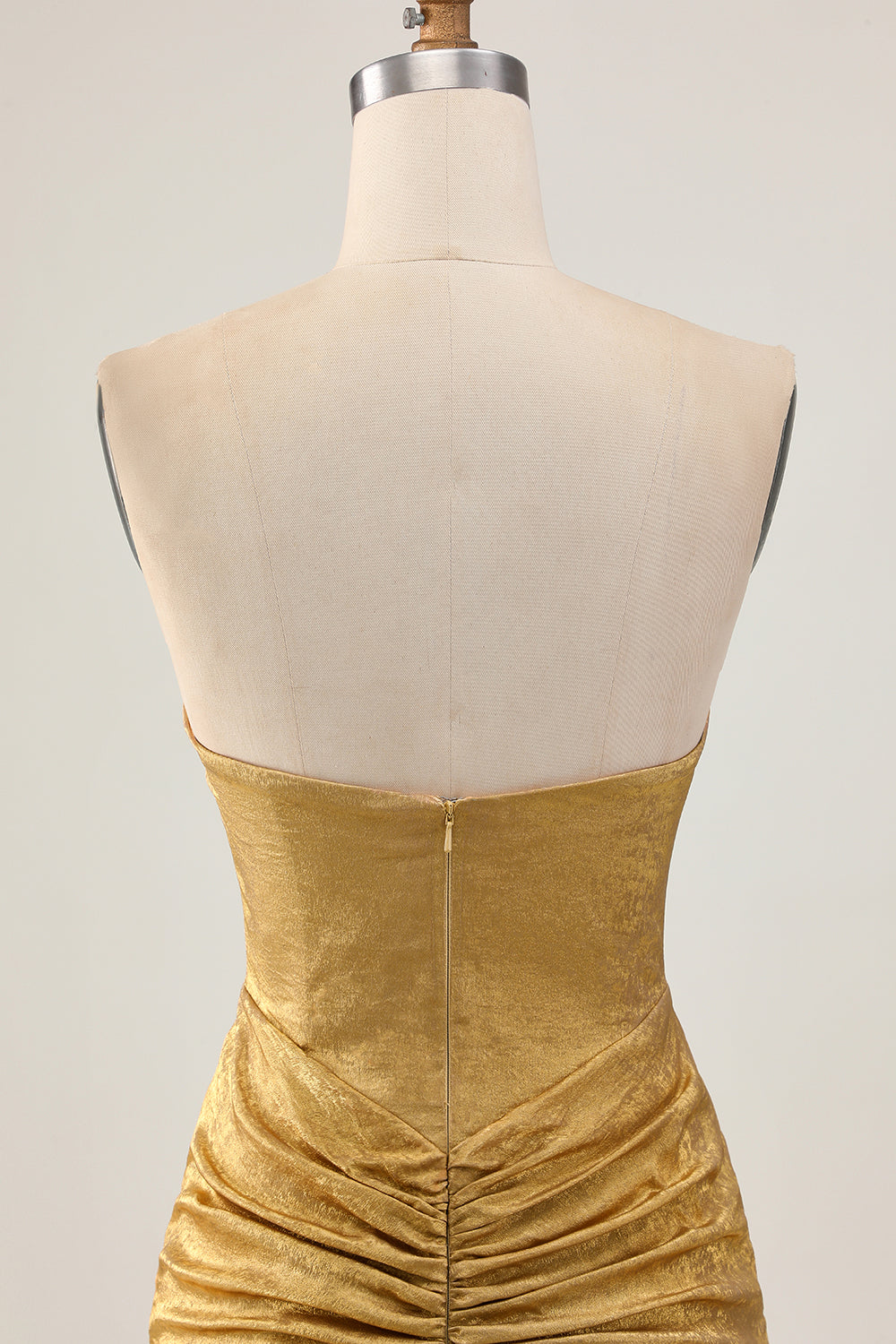 Golden Strapless Beaded Short Bodycon Homecoming Dress