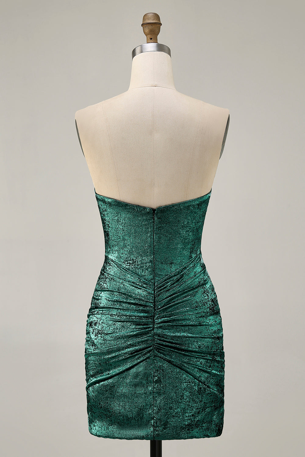 Golden Strapless Beaded Short Bodycon Homecoming Dress