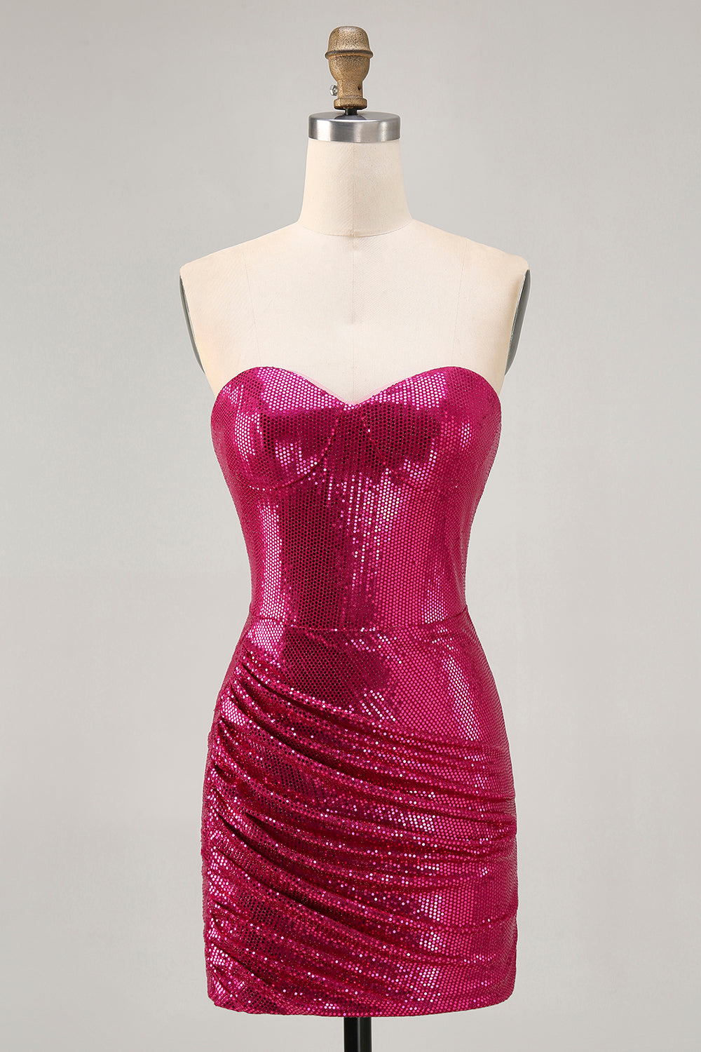 Sparkly Fuchsia Sweetheart Sequin Tight Short Homecoming Dress