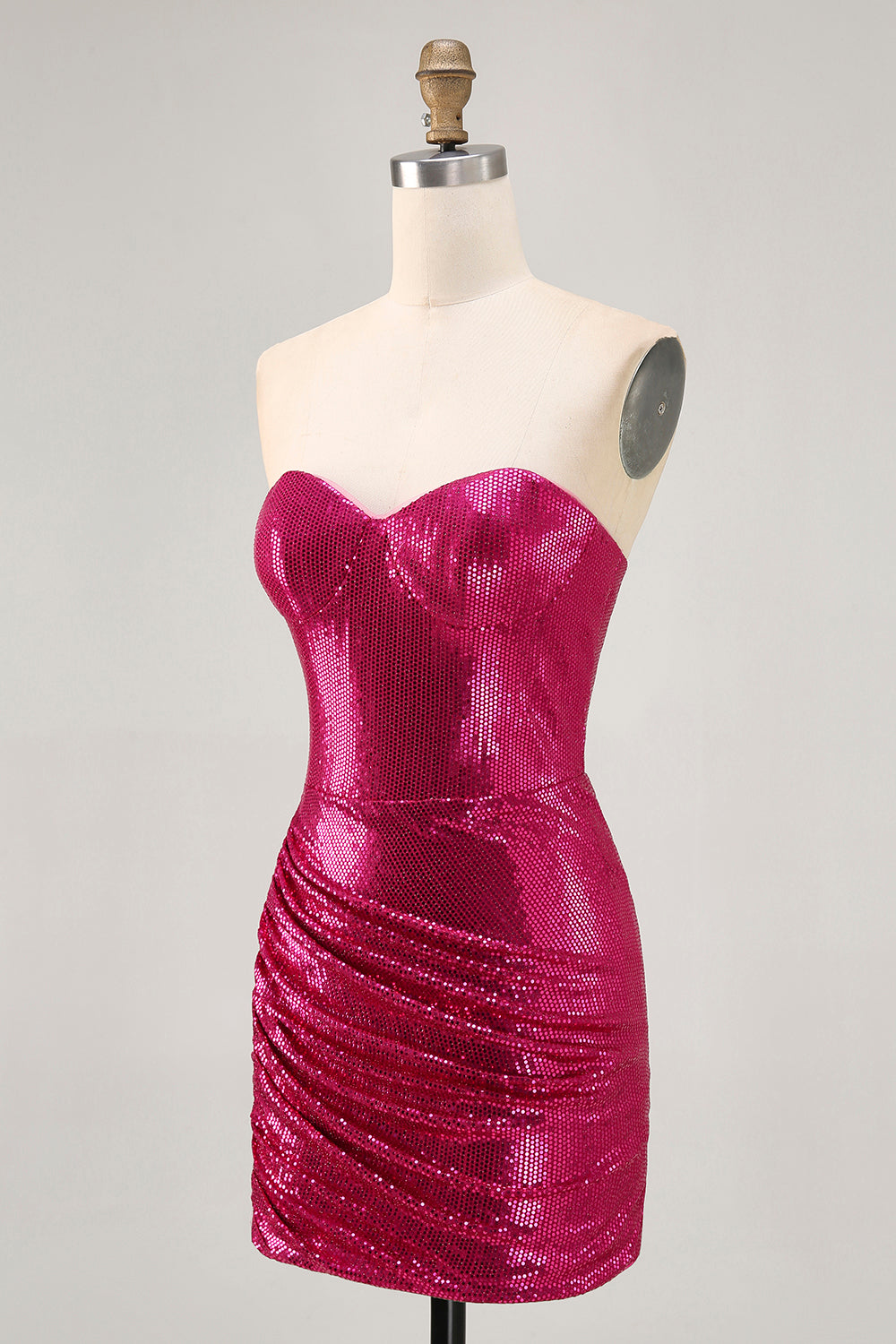 Sparkly Fuchsia Sweetheart Sequin Tight Short Homecoming Dress
