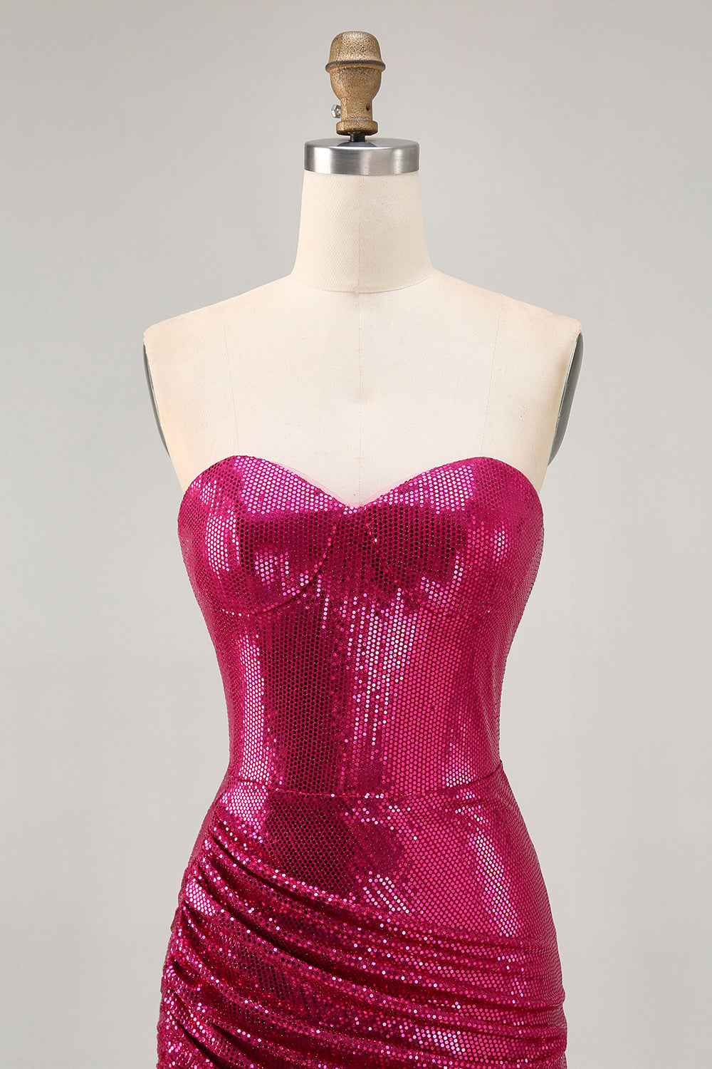 Sparkly Fuchsia Sweetheart Sequin Tight Short Homecoming Dress