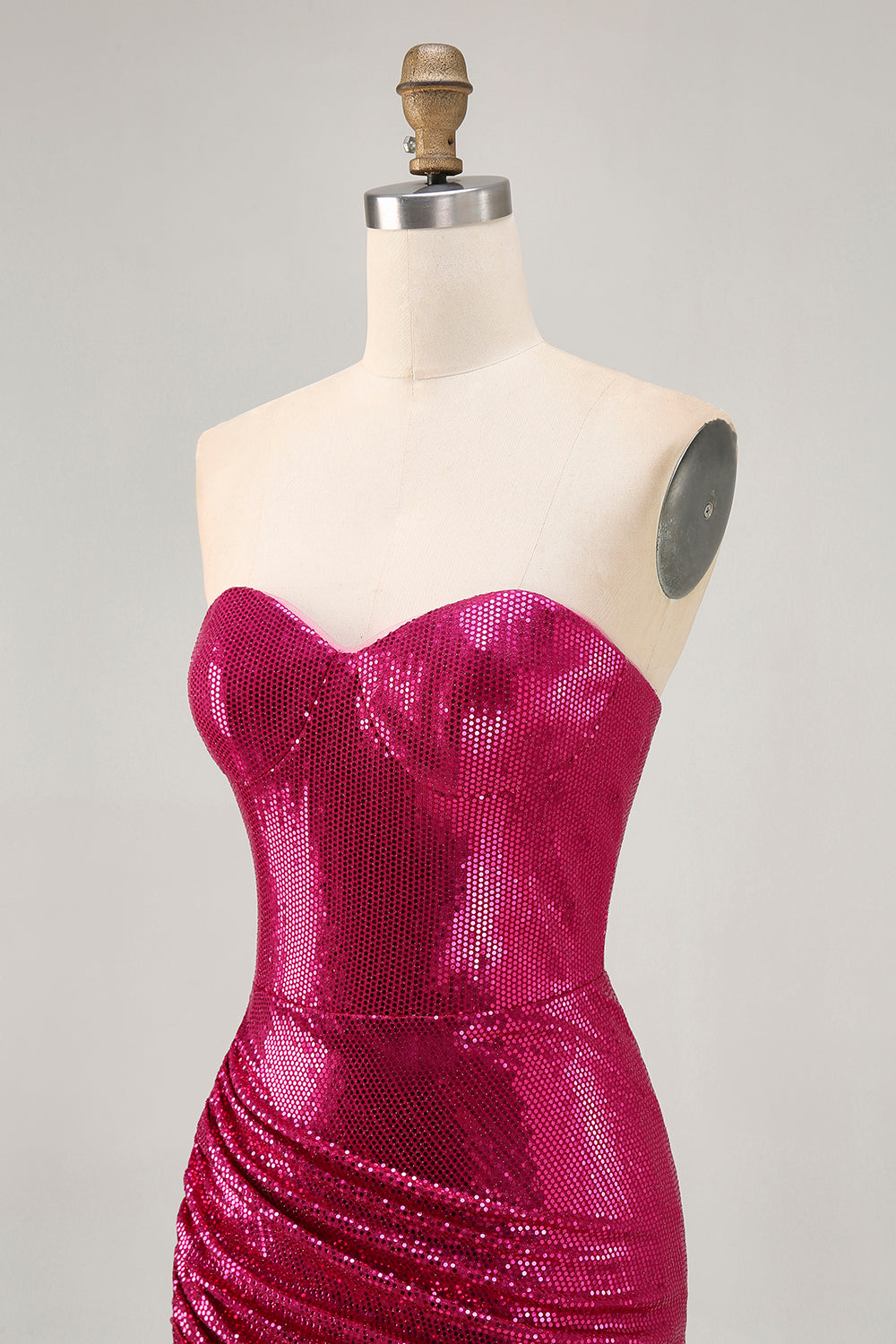 Sparkly Fuchsia Sweetheart Sequin Tight Short Homecoming Dress