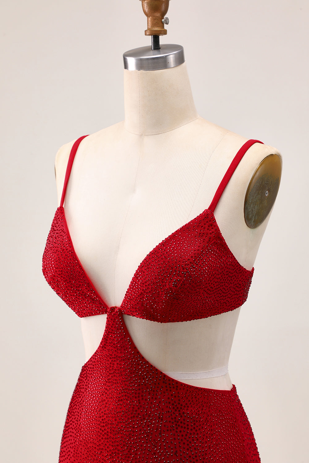 Chic Red Bodycon Beaded Cut Out Homecoming Dress