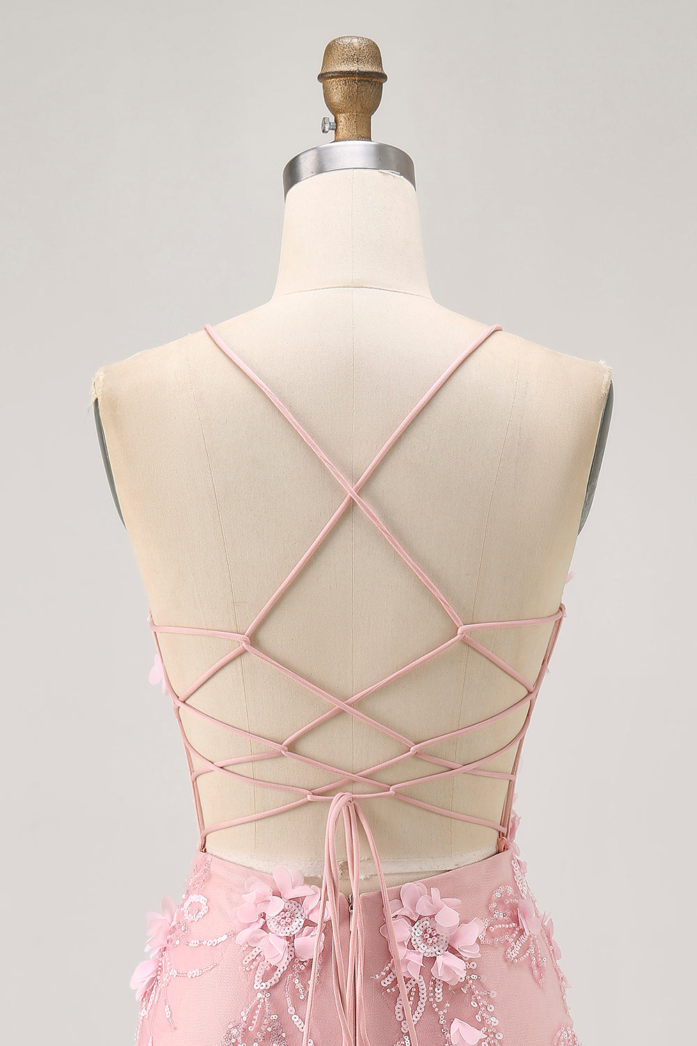 Sparkly Blush Floral Tight Short Corset Homecoming Dress with Sequins