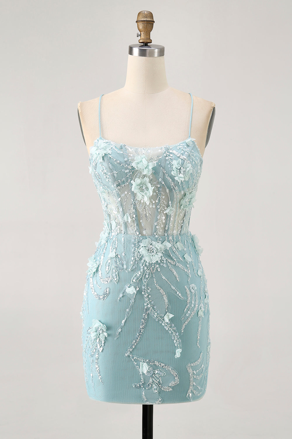 Sequins Beaded Blush Bodycon Short Corset Homecoming Dress