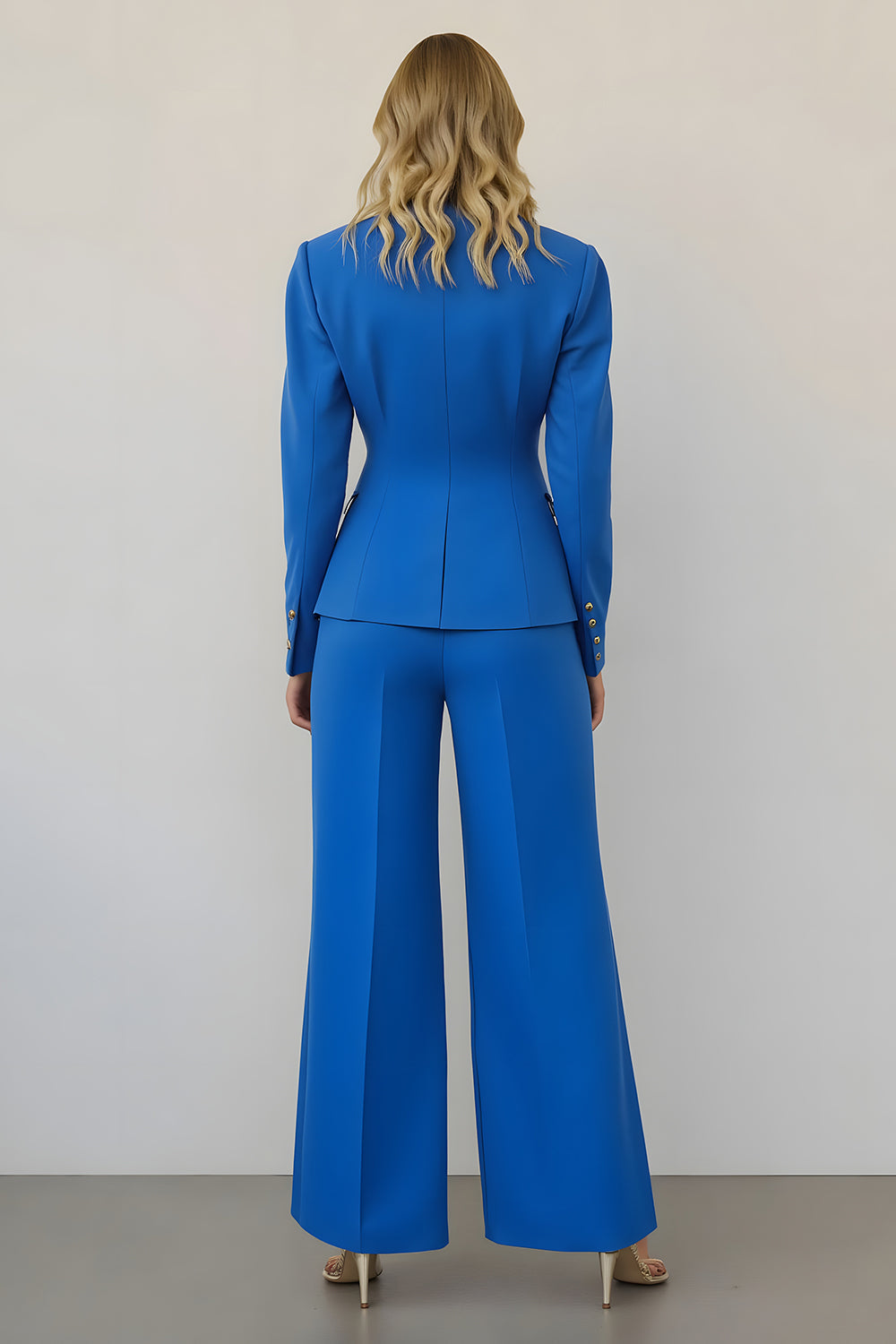 Blue Single Breasted 2 Piece Women Prom Suits with Pockets