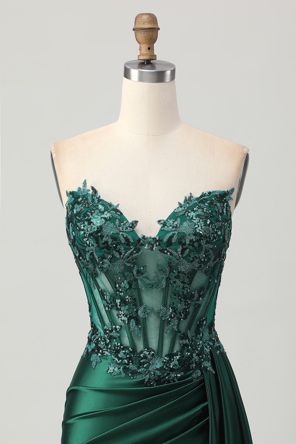 Sparkly Dark Green Sweetheart Corset Short Homecoming Dress