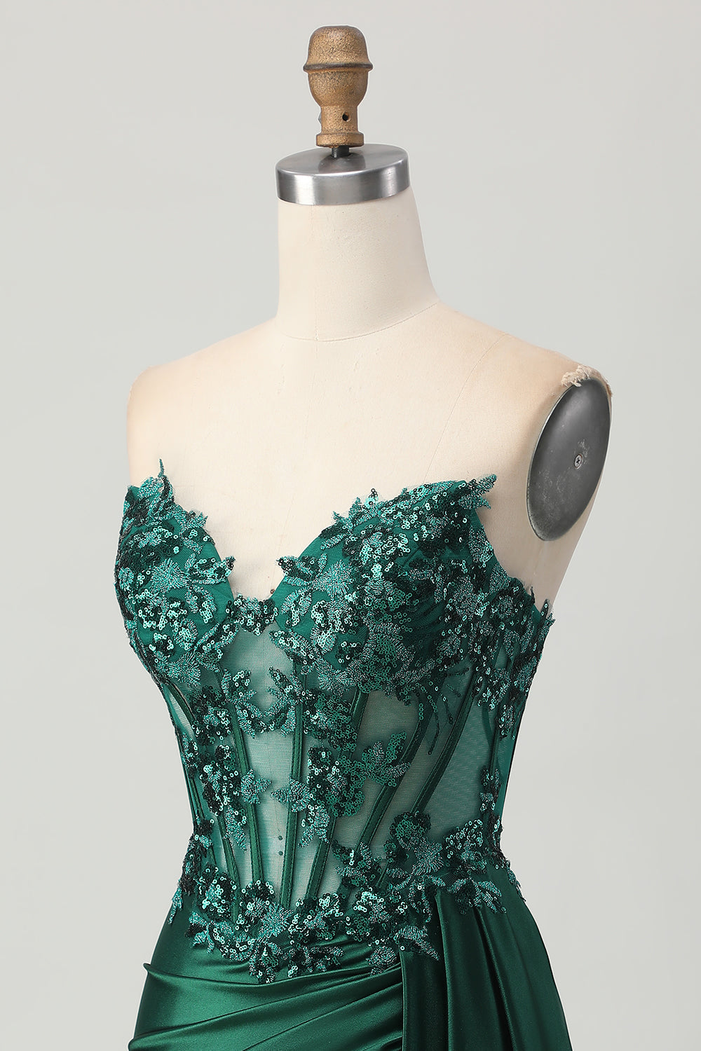 Sparkly Dark Green Sweetheart Corset Short Homecoming Dress