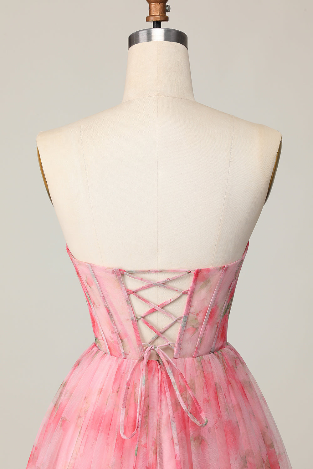 Red Floral Corset Sweetheart Short Homecoming Dress with Ruffles