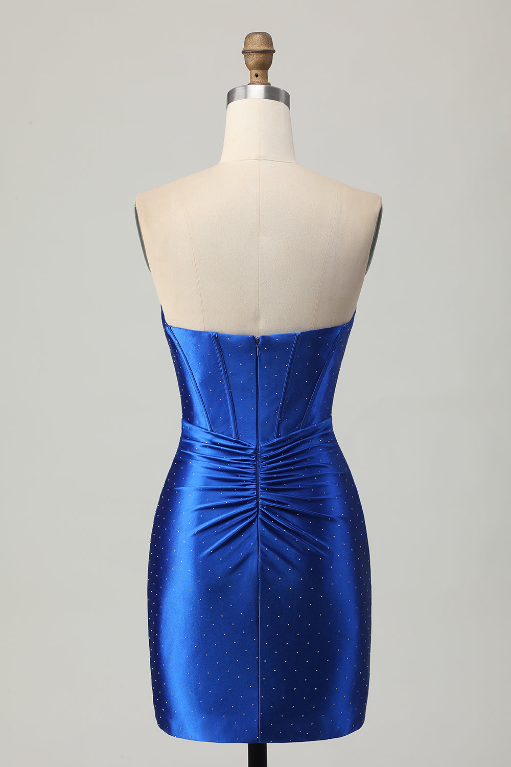 Sparkly Royal Blue Tight Short Corset Homecoming Dress with Beading