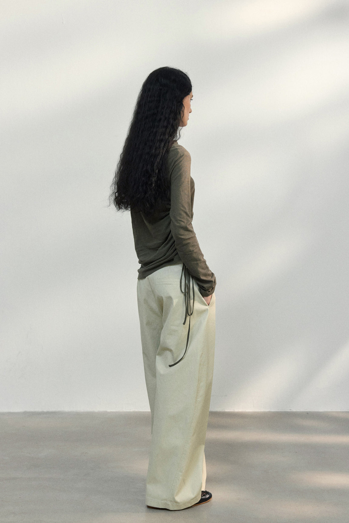 PrincessAce Textured Pleated Cotton Linen Knit Sweater