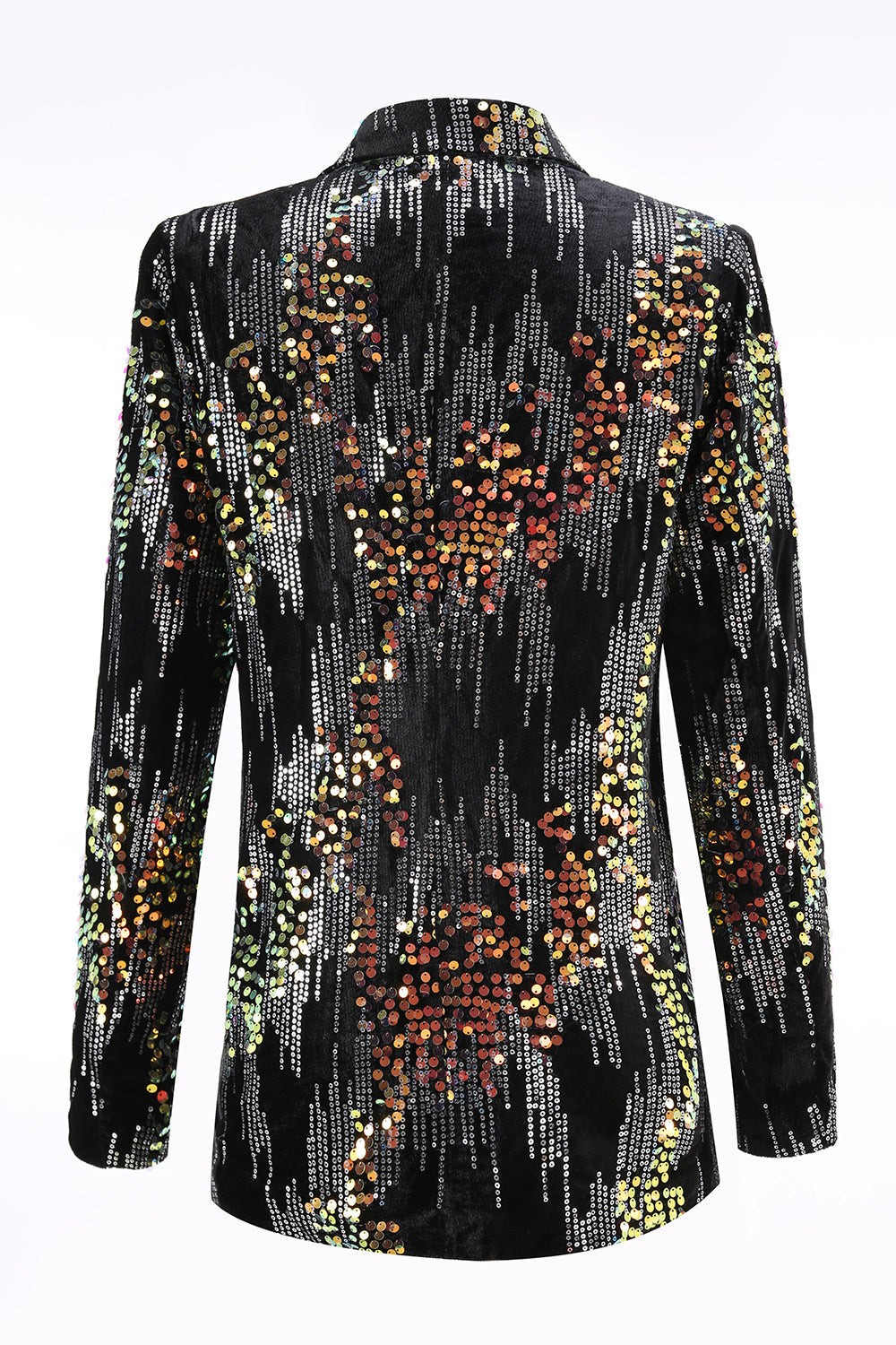Sparkly Black Sequin 2 Piece Peak Lapel Women Prom Suits
