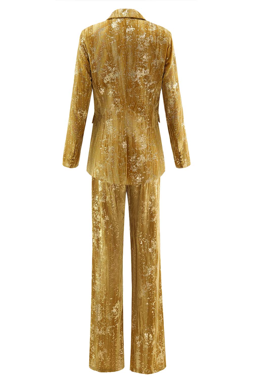 Sparkly Yellow 2 Piece Notched Lapel Women Prom Suits