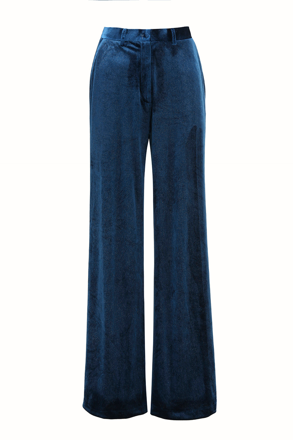 Peacock Blue 2 Piece Velvet Notched Lapel Women Prom Suits