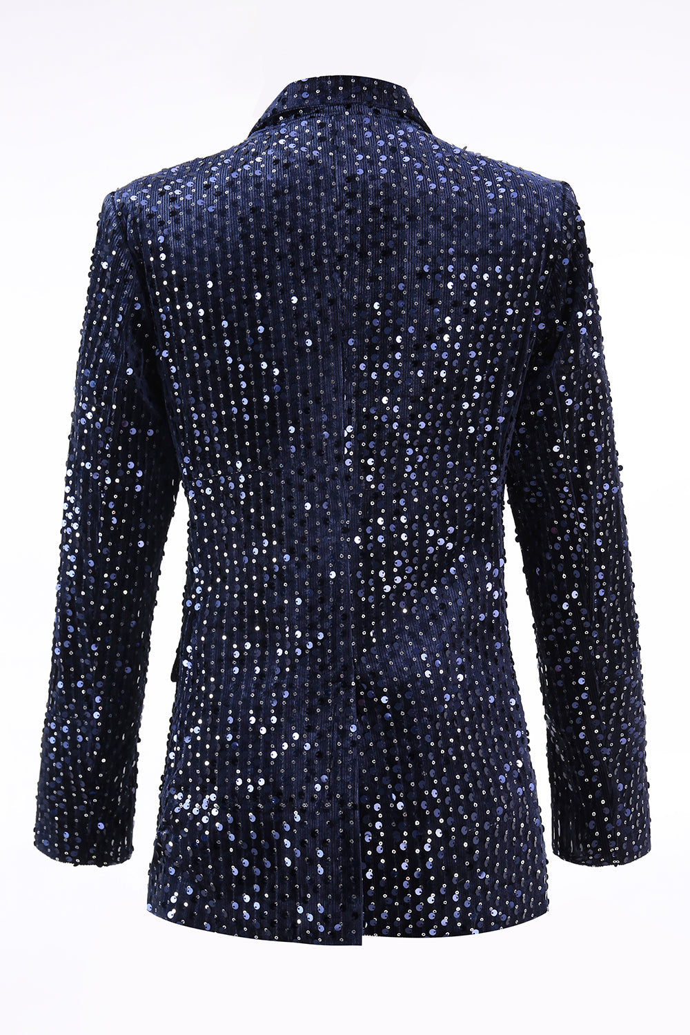 Sparkly Navy Sequins 2 Piece Peak Lapel Women Prom Suits