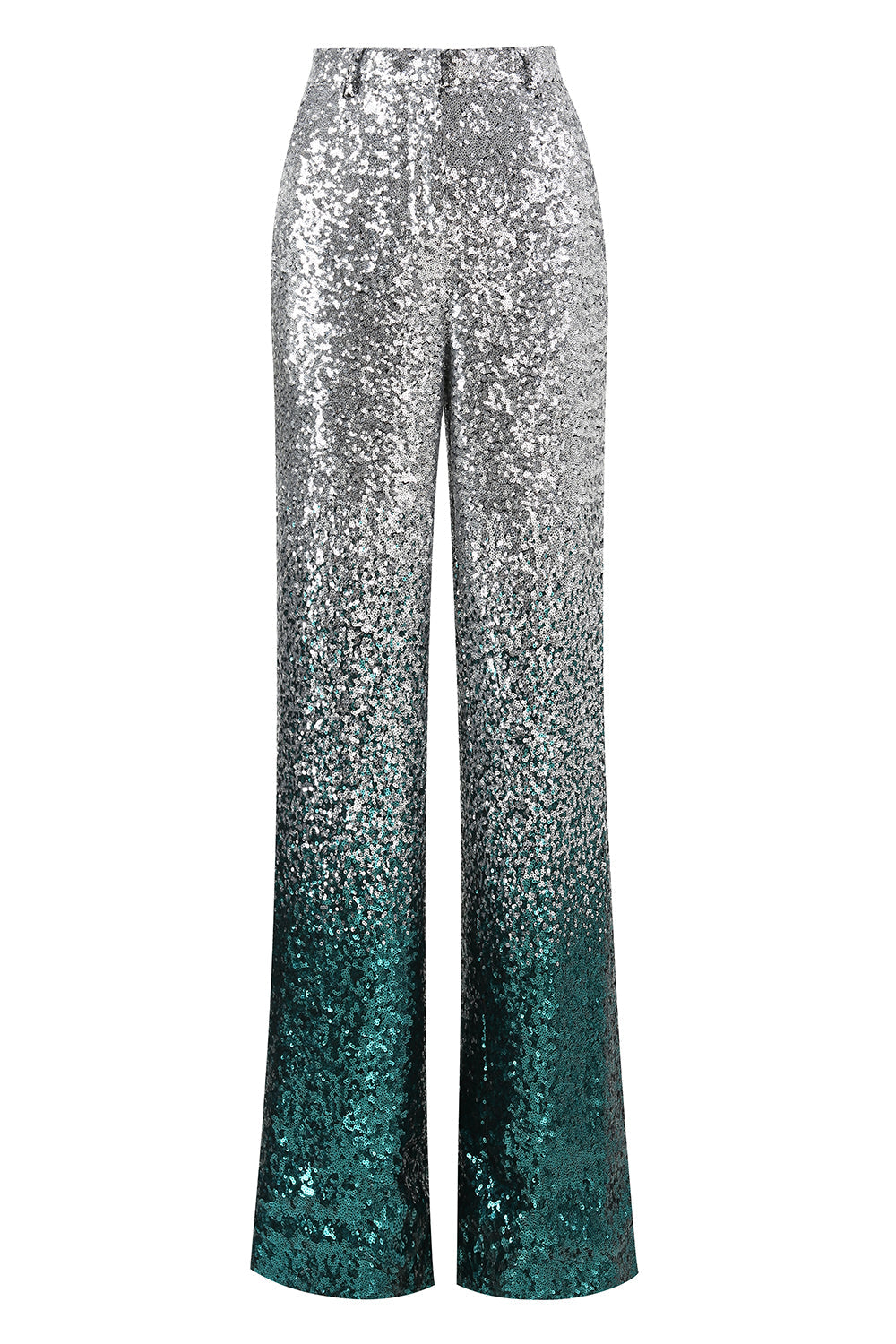 Sparkly Silver and Peacock 2 Piece Sequin Women Prom Suits