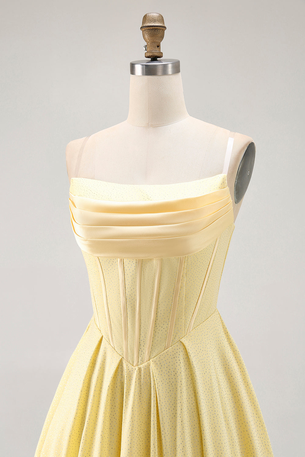 Sparkly Yellow A Line Corset Short Homecoming Dress with Beading