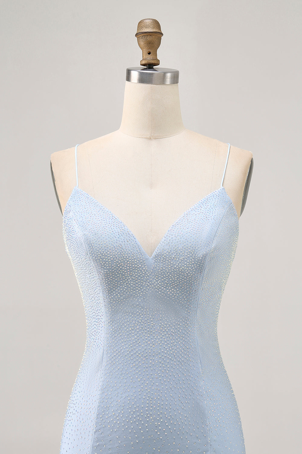 Sparkly Light Blue Tight Short Homecoming Dress with Beading