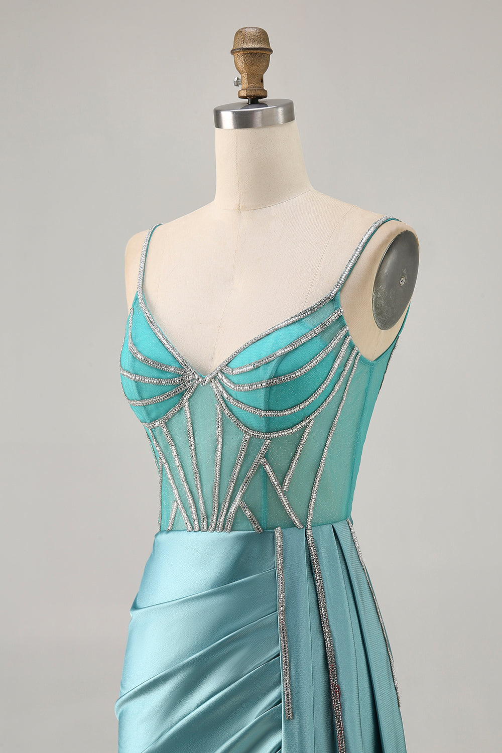 Sparkly Green Tight Satin Corset Short Homecoming Dress