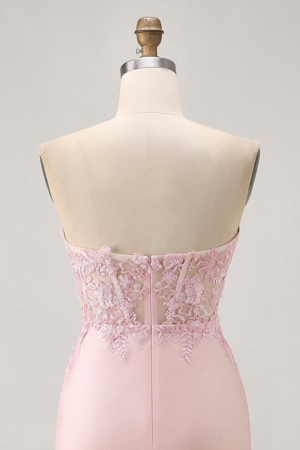 Appliqued Corset Blush Bodycon Homecoming Dress