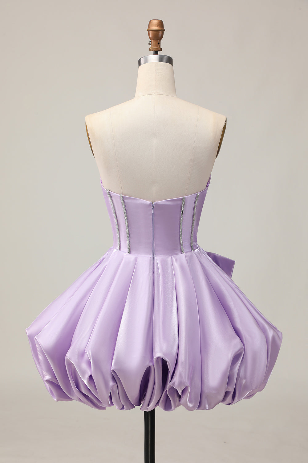 Sparkly Purple Corset Beaded Sweetheart Short Homecoming Dress with Bow