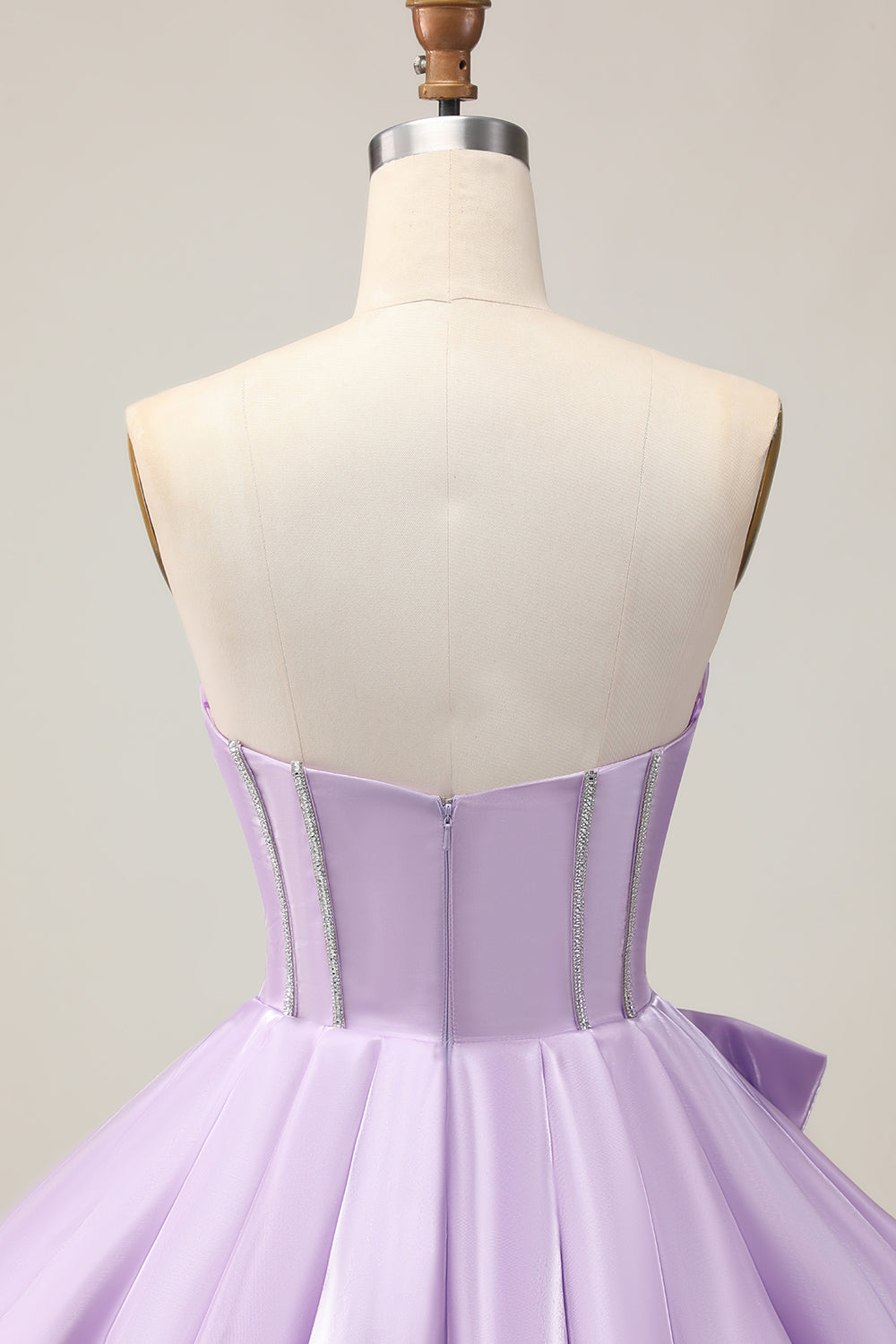 Sparkly Purple Corset Beaded Sweetheart Short Homecoming Dress with Bow