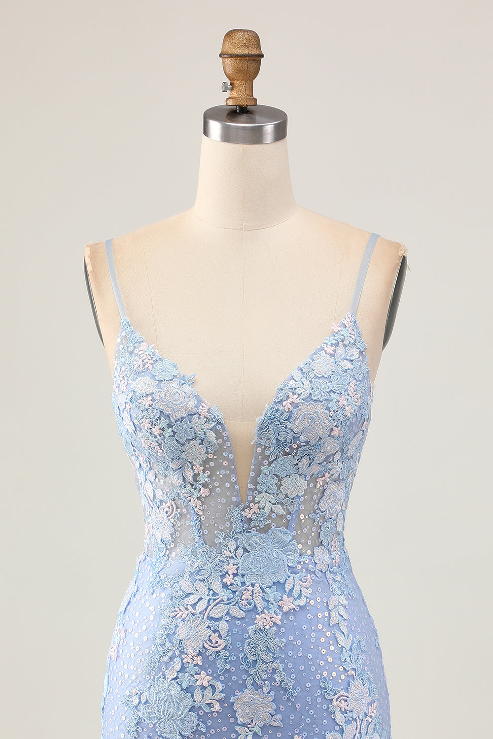 Sparkly Light Blue Floral Tight Short Corset Homecoming Dress with Appliques
