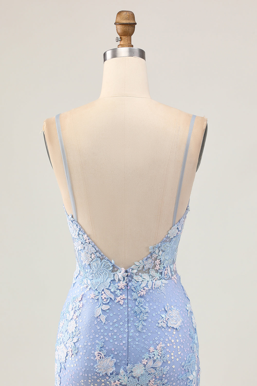 Sparkly Light Blue Floral Tight Short Corset Homecoming Dress with Appliques